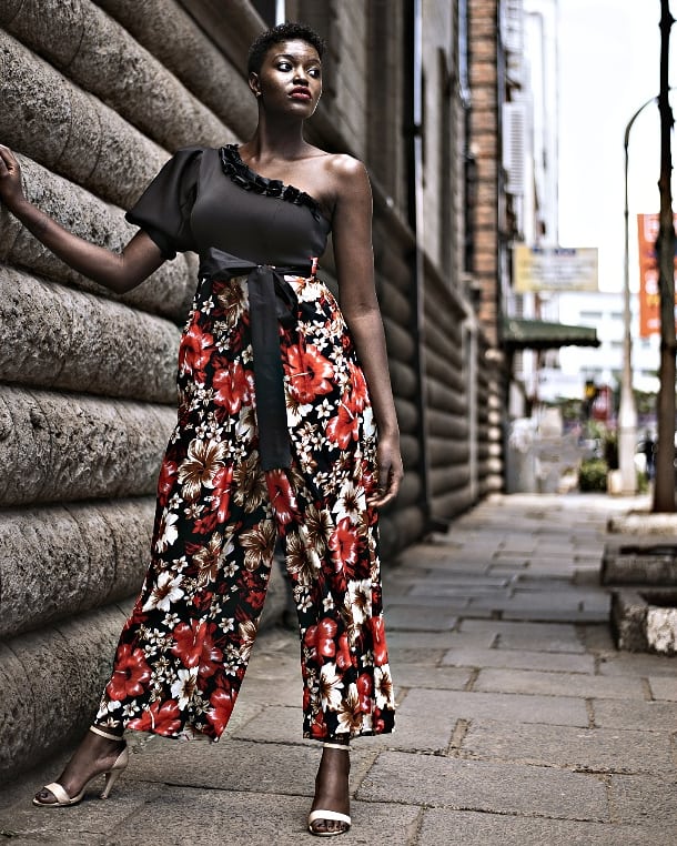 Puff sleeved Shoulder Jumpsuit